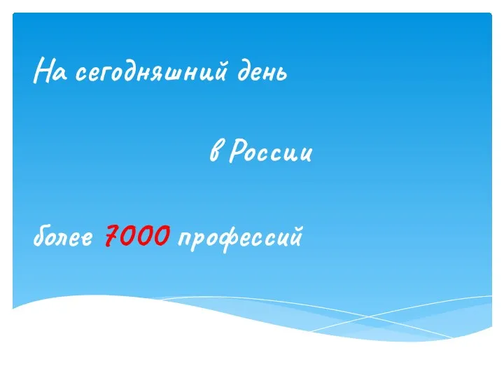 На сегодняшний день в России более 7000 профессий