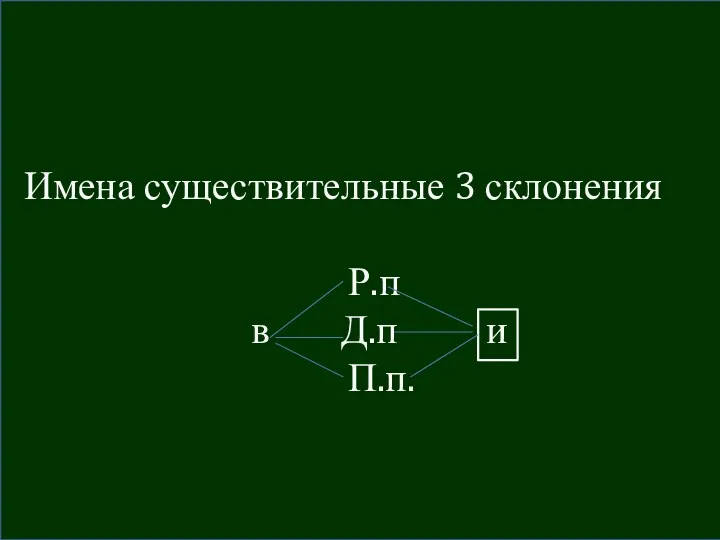 Имена существительные 3 склонения Р.п в Д.п и П.п.