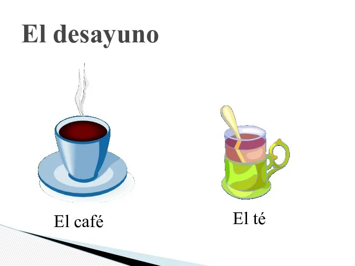 El desayuno El café El té