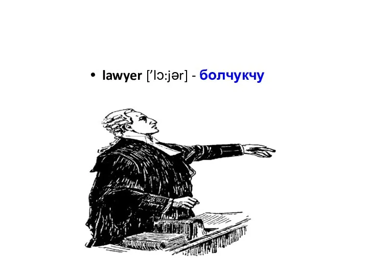 lawyer [’lɔ:jər] - болчукчу