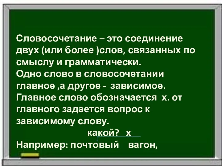 Словосочетание – это соединение двух (или более )слов, связанных по