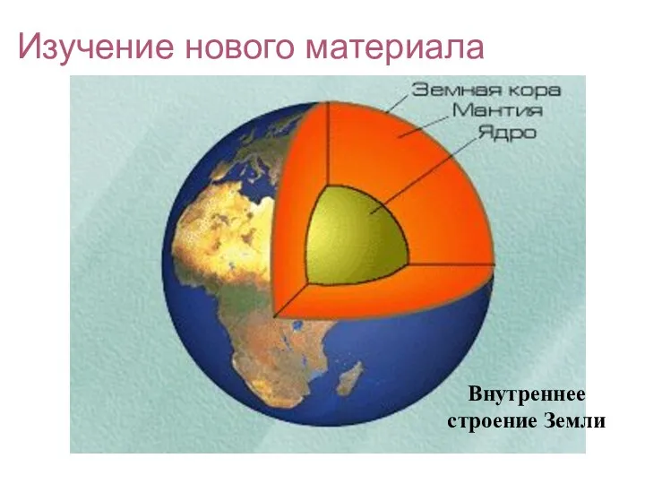 Внутреннее строение Земли Изучение нового материала