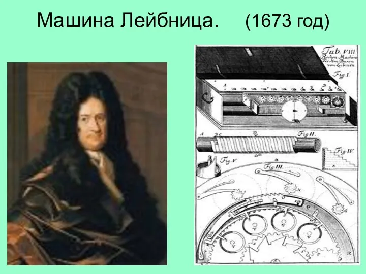 Машина Лейбница. (1673 год)