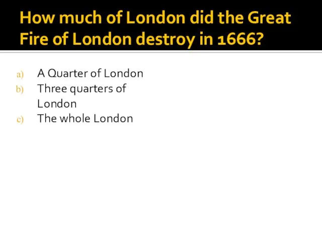 How much of London did the Great Fire of London