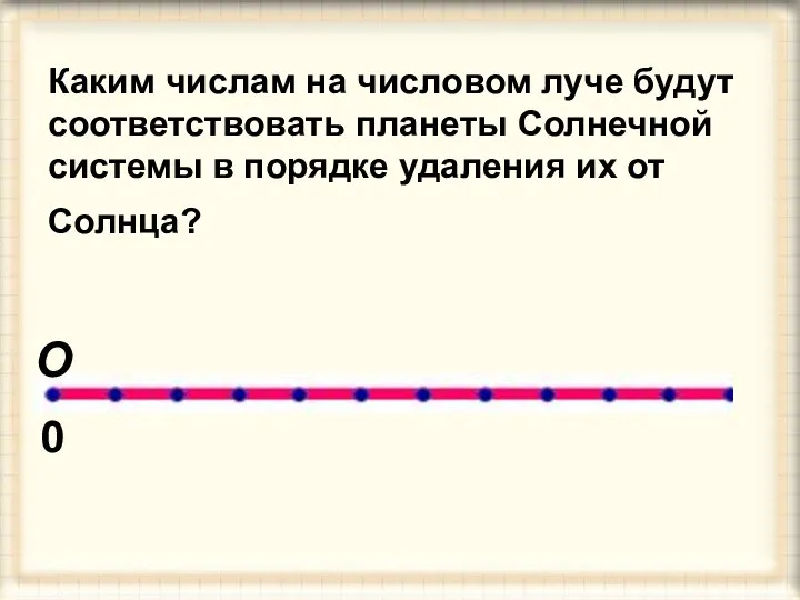 Каким числам на числовом луче будут соответствовать планеты Солнечной системы