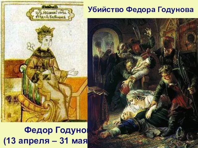 Федор Годунов (13 апреля – 31 мая 1605) Убийство Федора Годунова