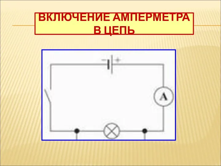 ВКЛЮЧЕНИЕ АМПЕРМЕТРА В ЦЕПЬ