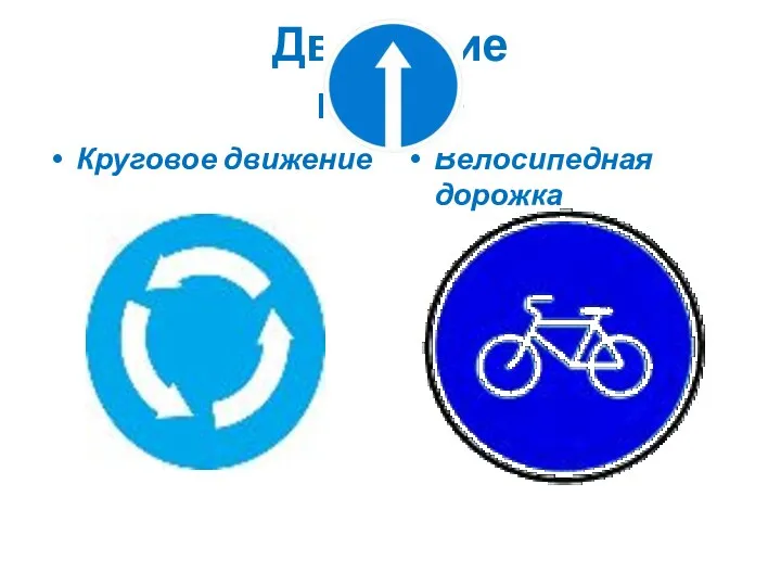 Движение прямо Круговое движение Велосипедная дорожка
