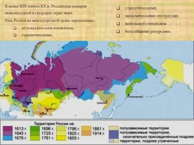 В конце XIX-начале XX в. Российская империя являлась одной из