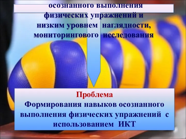 Противоречия между необходимостью осознанного выполнения физических упражнений и низким уровнем