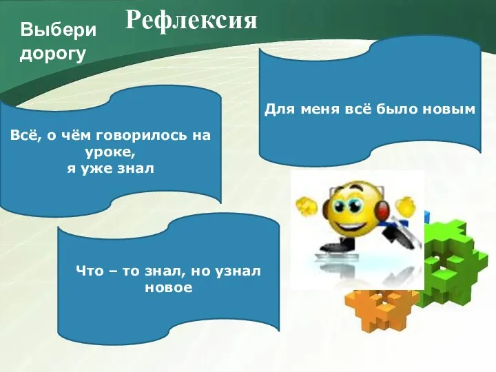 Рефлексия Всё, о чём говорилось на уроке, я уже знал Что – то