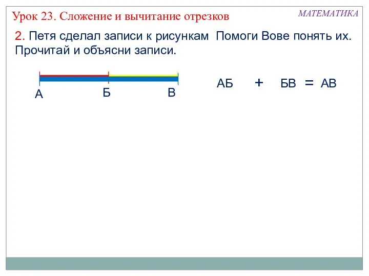 2. Петя сделал записи к рисункам Помоги Вове понять их.