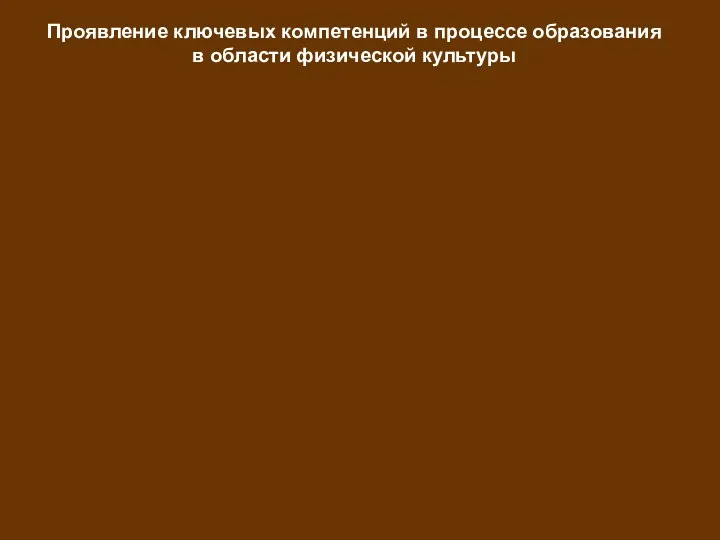 Проявление ключевых компетенций в процессе образования в области физической культуры