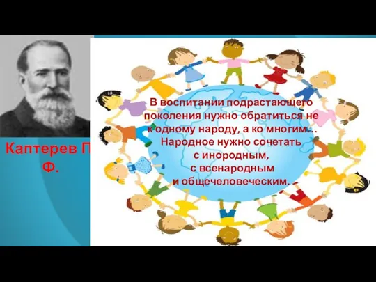 Каптерев П.Ф. В воспитании подрастающего поколения нужно обратиться не к