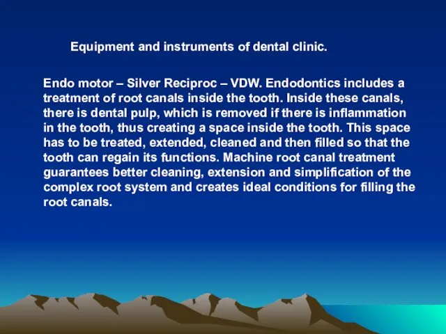 Equipment and instruments of dental clinic. Endo motor – Silver