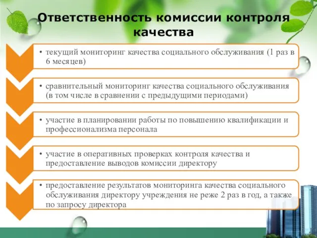 Ответственность комиссии контроля качества