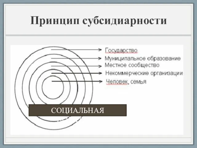 Принцип субсидиарности СОЦИАЛЬНАЯ ПОЛИТИКА