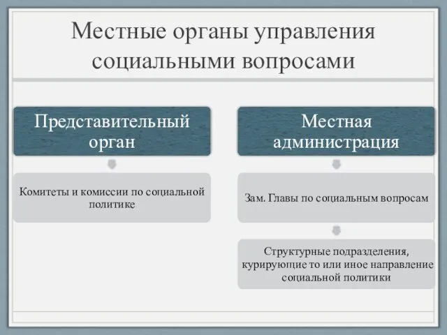 Местные органы управления социальными вопросами