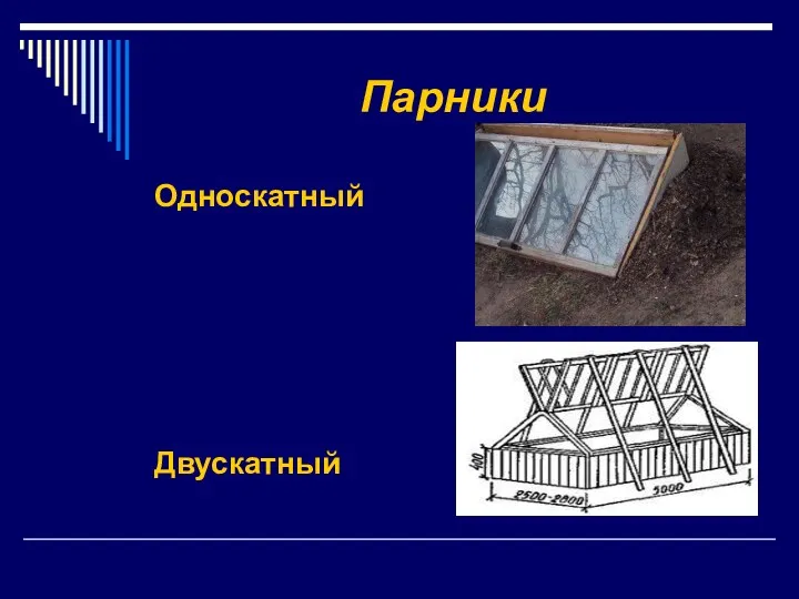 Парники Односкатный Двускатный