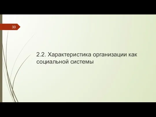 2.2. Характеристика организации как социальной системы