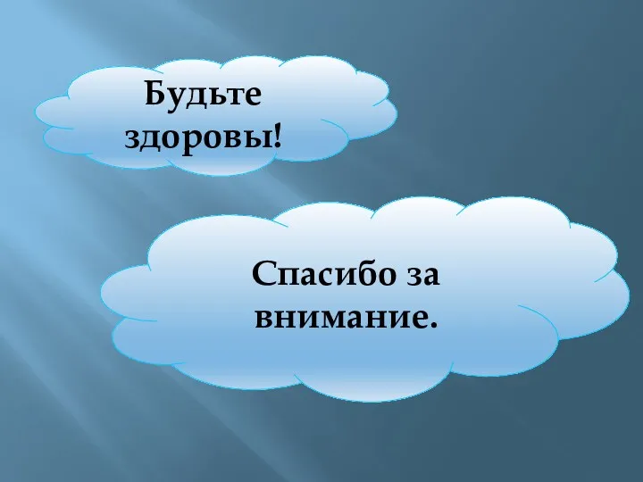 Спасибо за внимание. Будьте здоровы!