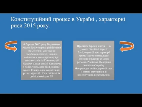 Конституційний процес в Україні , характерні риси 2015 року. 4