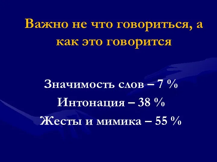 Важно не что говориться, а как это говорится Значимость слов