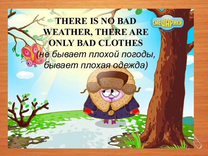 THERE IS NO BAD WEATHER, THERE ARE ONLY BAD CLOTHES (не бывает плохой