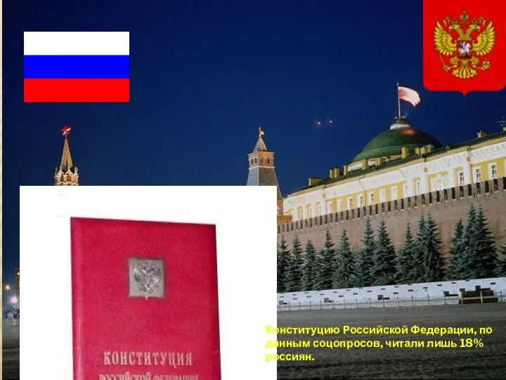 Конституцию Российской Федерации, по данным соцопросов, читали лишь 18% россиян.