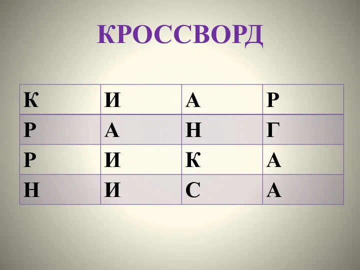 КРОССВОРД