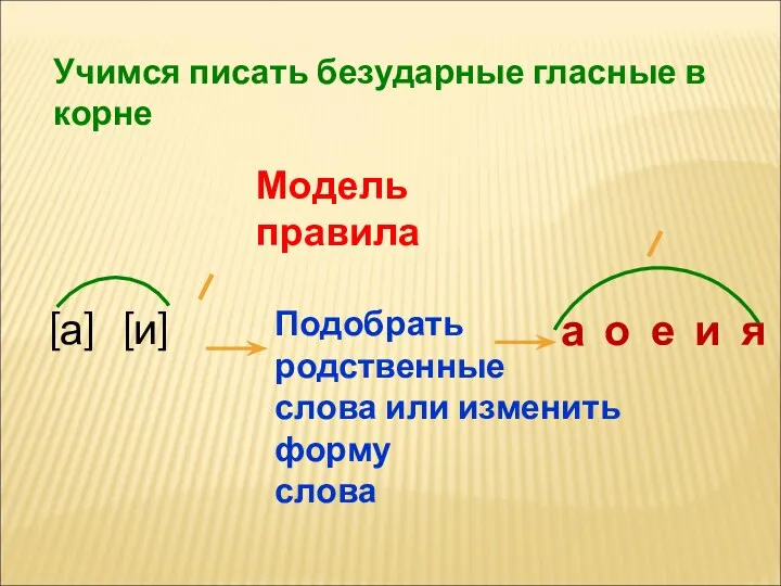 Подобрать родственные слова или изменить форму слова [и] [а] Учимся