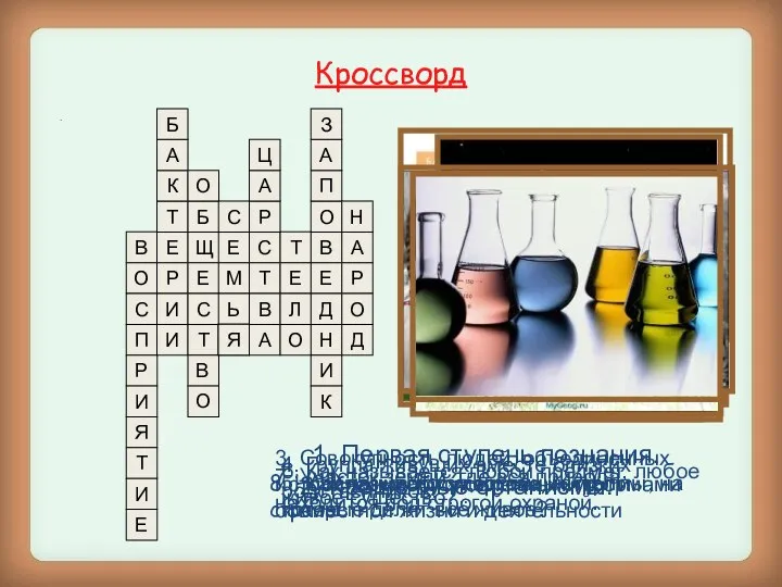 Кроссворд . В О С П Р И Я Т И Е Е