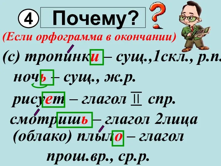 смотришь – глагол 2лица Почему? 4 (Если орфограмма в окончании)