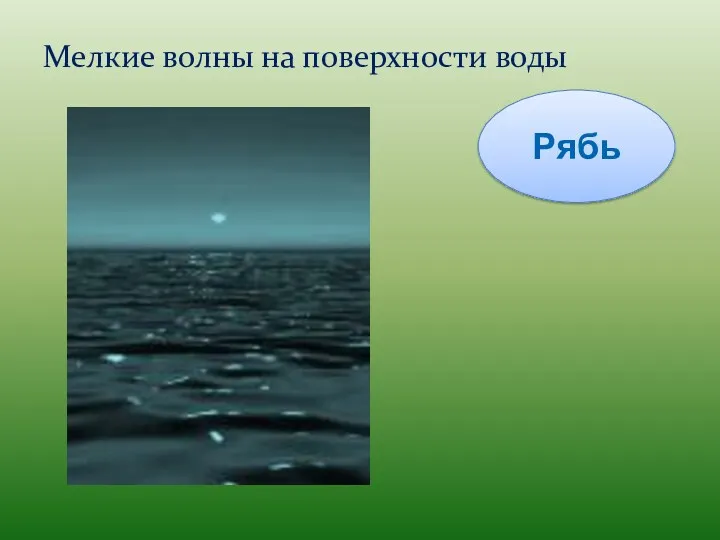 Мелкие волны на поверхности воды Рябь