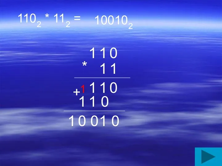 1102 * 112 = 1 1 0 1 1 *