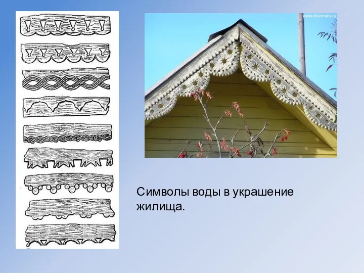 Символы воды в украшение жилища.