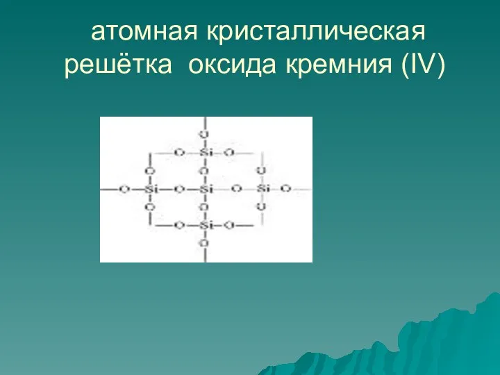 атомная кристаллическая решётка оксида кремния (IV)