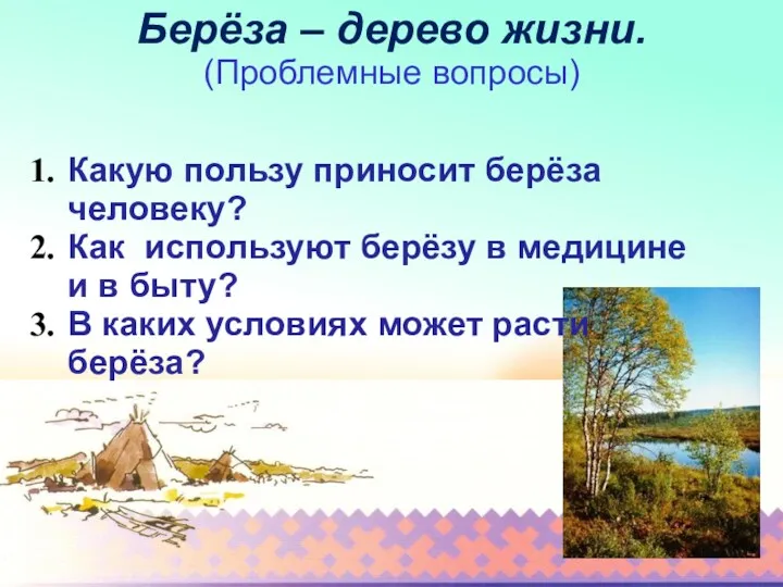 Берёза – дерево жизни. (Проблемные вопросы) Какую пользу приносит берёза