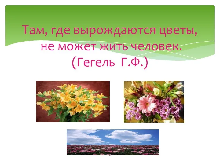 Там, где вырождаются цветы, не может жить человек. (Гегель Г.Ф.)