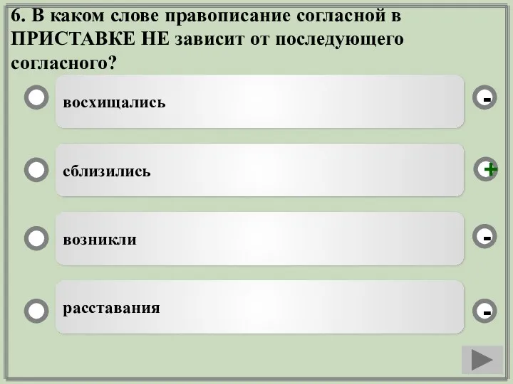 6. В каком слове правописание согласной в ПРИСТАВКЕ НЕ зависит