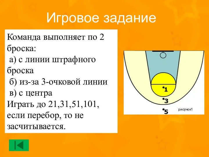 Команда выполняет по 2 броска: а) с линии штрафного броска