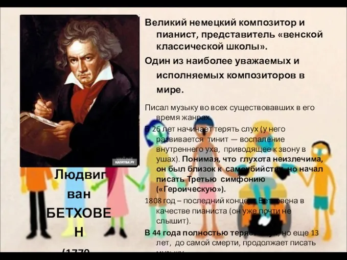 Людвиг ван БЕТХОВЕН (1770 – 1827) Великий немецкий композитор и