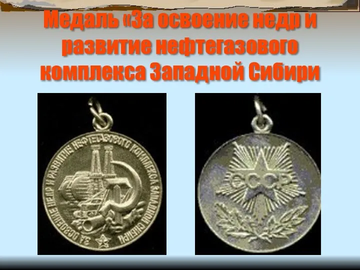 Медаль «За освоение недр и развитие нефтегазового комплекса Западной Сибири