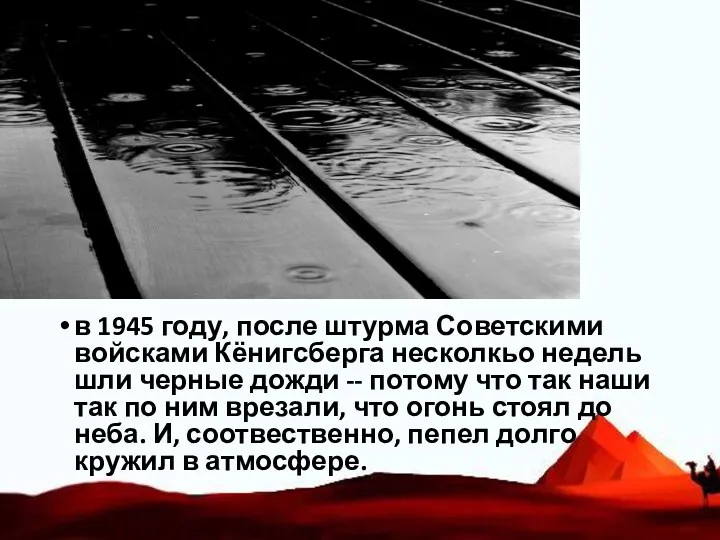 в 1945 году, после штурма Советскими войсками Кёнигсберга несколкьо недель