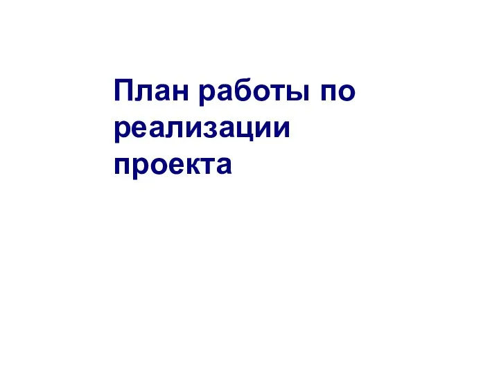 План работы по реализации проекта