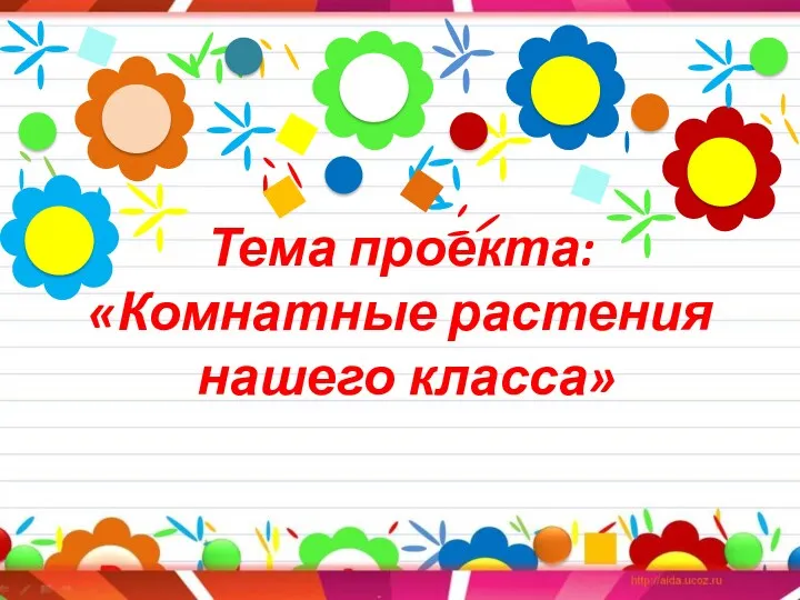 Тема проекта: «Комнатные растения нашего класса»