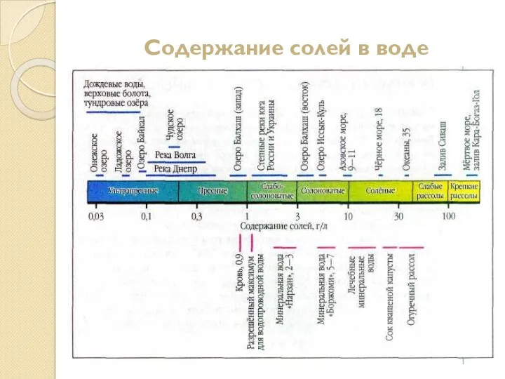 Содержание солей в воде