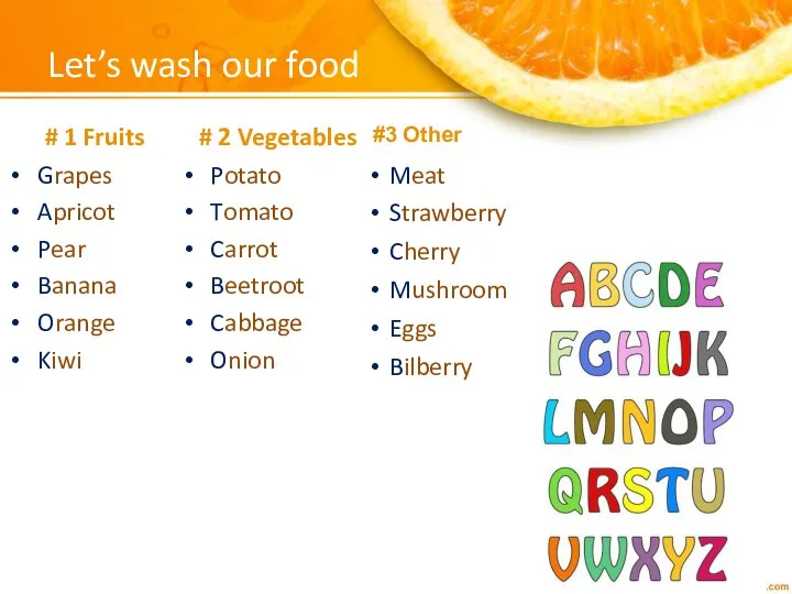Let’s wash our food # 1 Fruits Grapes Apricot Pear