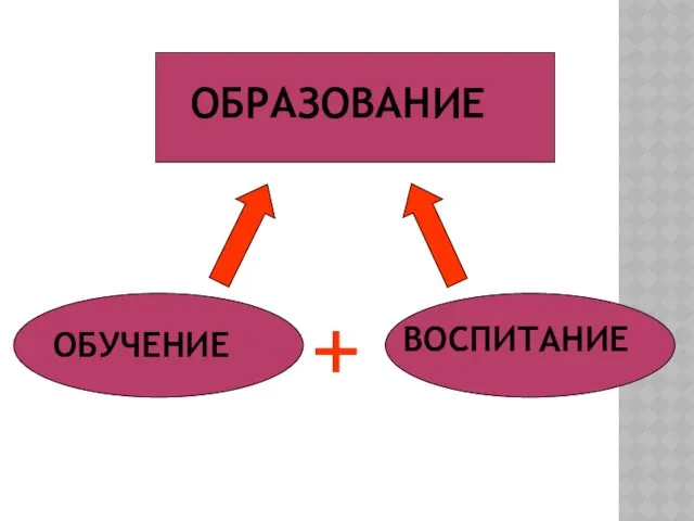 ВОСПИТАНИЕ ОБУЧЕНИЕ ОБРАЗОВАНИЕ +