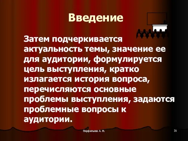 Перфильева А. М. Введение Затем подчеркивается актуальность темы, значение ее